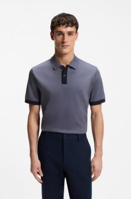 Hugo Boss Striped-trim polo shirt in mercerised cotton - Image 16