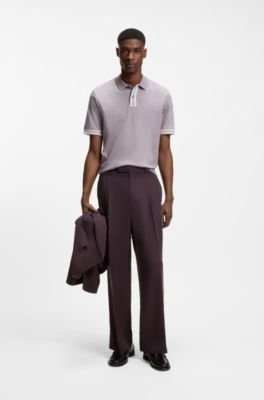 Hugo Boss Striped-trim polo shirt in mercerised cotton - Image 23