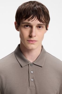 Hugo Boss Slub-interlock polo shirt in a slim fit - Image 7