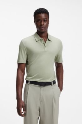 Hugo Boss Slub-interlock polo shirt in a slim fit - Image 11