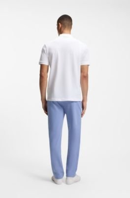 Hugo Boss Embroidered-artwork polo shirt in cotton mesh - Image 4