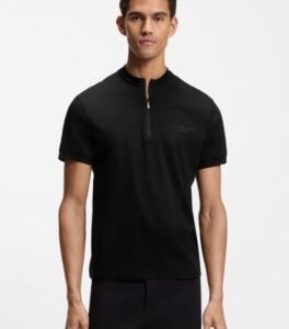 Hugo Boss Porsche x BOSS zipper-neck polo shirt in cotton