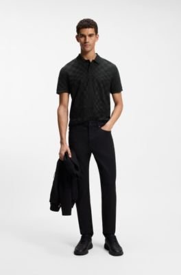 Hugo Boss Porsche x BOSS polo shirt in jacquard-patterned cotton - Image 3