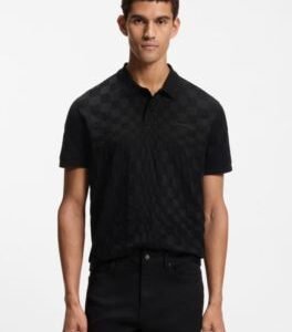 Hugo Boss Porsche x BOSS polo shirt in jacquard-patterned cotton