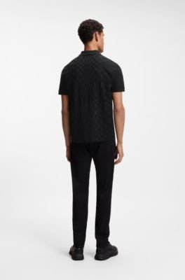 Hugo Boss Porsche x BOSS polo shirt in jacquard-patterned cotton - Image 4