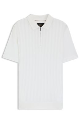 Hugo Boss Cotton-silk polo shirt with zip neck - Image 5