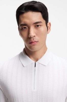 Hugo Boss Cotton-silk polo shirt with zip neck - Image 2