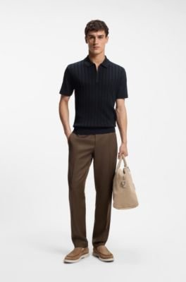 Hugo Boss Cotton-silk polo shirt with zip neck - Image 8