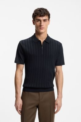 Hugo Boss Cotton-silk polo shirt with zip neck - Image 6