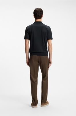Hugo Boss Cotton-silk polo shirt with zip neck - Image 9