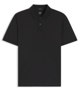 Hugo Boss Micro-pattern polo shirt in mercerised cotton