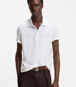 Hugo Boss BOSS BY BECKHAM polo shirt in linen