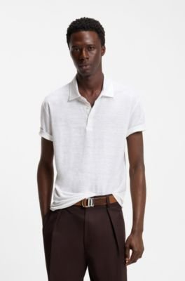 Hugo Boss BOSS BY BECKHAM polo shirt in linen