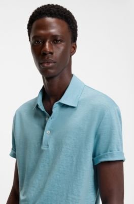 Hugo Boss BOSS BY BECKHAM polo shirt in linen - Image 12