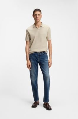 Hugo Boss Jacquard-pattern polo shirt with Johnny collar - Image 8