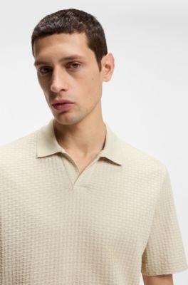 Hugo Boss Jacquard-pattern polo shirt with Johnny collar - Image 7