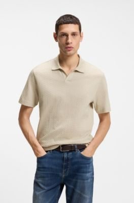 Hugo Boss Jacquard-pattern polo shirt with Johnny collar - Image 6