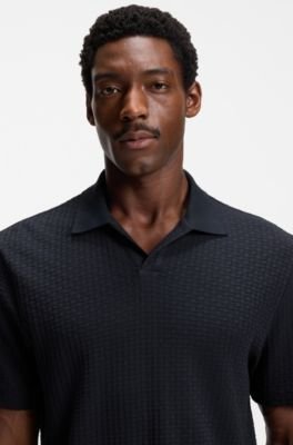 Hugo Boss Jacquard-pattern polo shirt with Johnny collar - Image 12