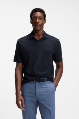 Hugo Boss Jacquard-pattern polo shirt with Johnny collar - Image 11