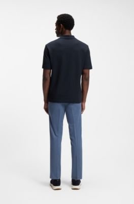 Hugo Boss Jacquard-pattern polo shirt with Johnny collar - Image 14