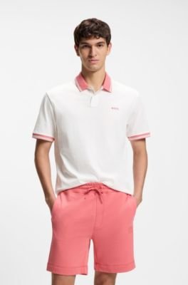 Hugo Boss Cotton-jersey polo shirt with stripe trims