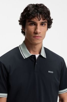 Hugo Boss Cotton-jersey polo shirt with stripe trims - Image 7
