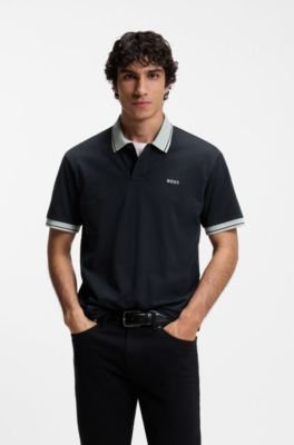 Hugo Boss Cotton-jersey polo shirt with stripe trims - Image 6