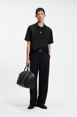 Hugo Boss Structured cotton-blend polo shirt with Johnny collar - Image 3