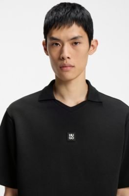 Hugo Boss Structured cotton-blend polo shirt with Johnny collar - Image 2