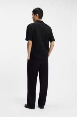 Hugo Boss Structured cotton-blend polo shirt with Johnny collar - Image 4