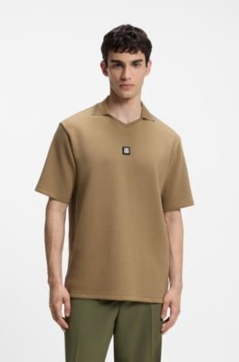 Hugo Boss Structured cotton-blend polo shirt with Johnny collar - Image 6