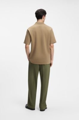 Hugo Boss Structured cotton-blend polo shirt with Johnny collar - Image 9