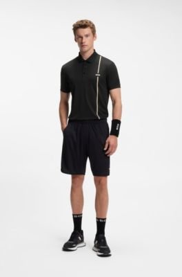 Hugo Boss Active quick-dry polo shirt with signature stripe - Image 3