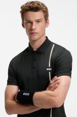 Hugo Boss Active quick-dry polo shirt with signature stripe - Image 2