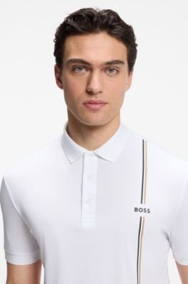Hugo Boss Active quick-dry polo shirt with signature stripe - Image 7