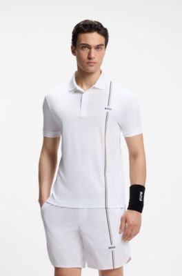 Hugo Boss Active quick-dry polo shirt with signature stripe - Image 6