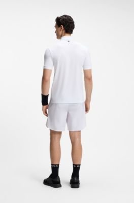 Hugo Boss Active quick-dry polo shirt with signature stripe - Image 9