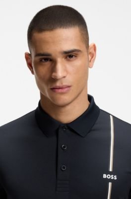 Hugo Boss Active quick-dry polo shirt with signature stripe - Image 12