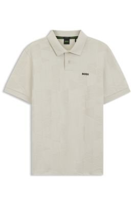 Hugo Boss Regular-fit cotton knit polo with 3D jacquard design - Image 5