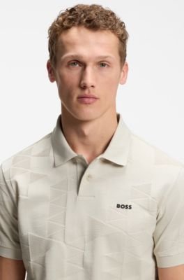 Hugo Boss Regular-fit cotton knit polo with 3D jacquard design - Image 2
