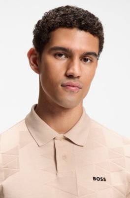 Hugo Boss Regular-fit cotton knit polo with 3D jacquard design - Image 7