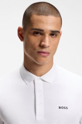 Hugo Boss Active Slim-fit polo shirt with embossed tennis-ball pattern - Image 2