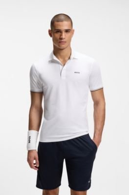 Hugo Boss Active Slim-fit polo shirt with embossed tennis-ball pattern