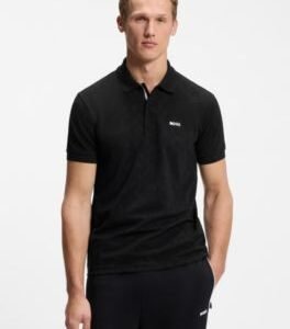 Hugo Boss Cotton-piqué polo shirt with all-over print