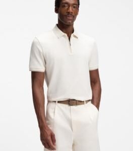 Hugo Boss Regular-fit polo with zipper closure