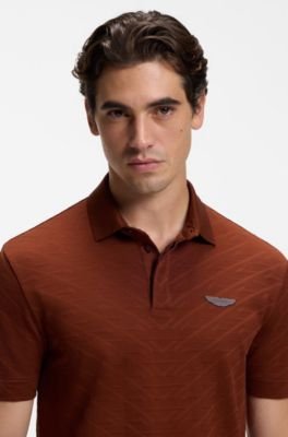 Hugo Boss BOSS x ASTON MARTIN polo shirt in mercerized cotton jacquard - Image 7