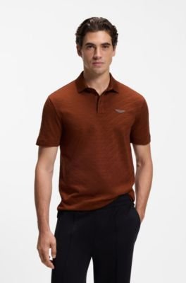 Hugo Boss BOSS x ASTON MARTIN polo shirt in mercerized cotton jacquard - Image 6