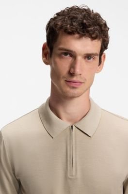Hugo Boss Mercerized-cotton polo shirt with zipper placket - Image 2