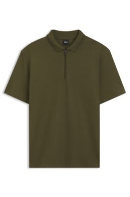 Hugo Boss Zipper-placket piqué polo shirt - Image 5