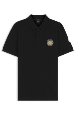 Hugo Boss Cotton-piqué polo shirt with tennis artwork - Image 5